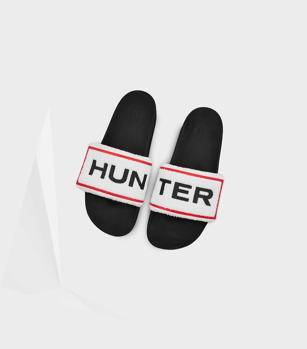 Ciabatte Uomo Hunter Original Terry Towelling Logo Adjustable Bianche | KHIGVJ-098