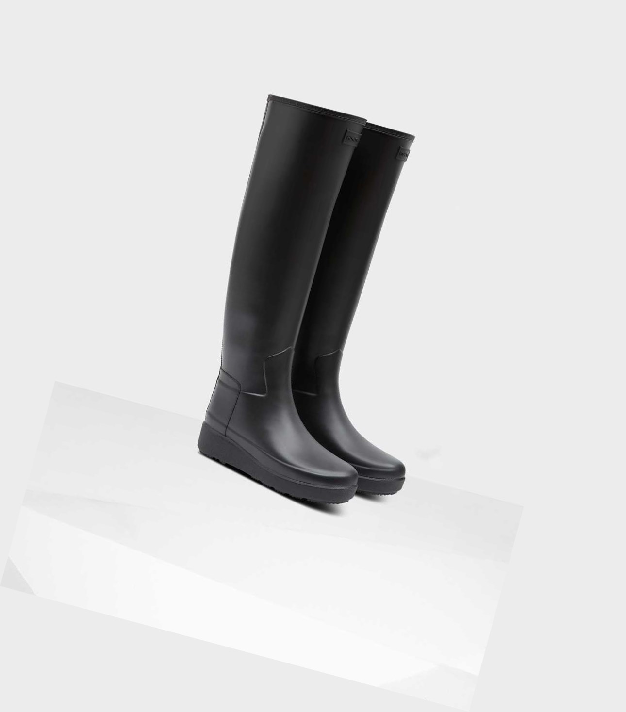 Knee-High Boots Donna Hunter Refined Slim Fit Creeper Nere | VOLIPS-310
