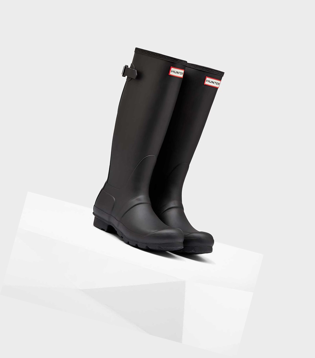Stivali Alti Donna Hunter Original Alti Back Wellington Adjustable Nere | TODLSM-106