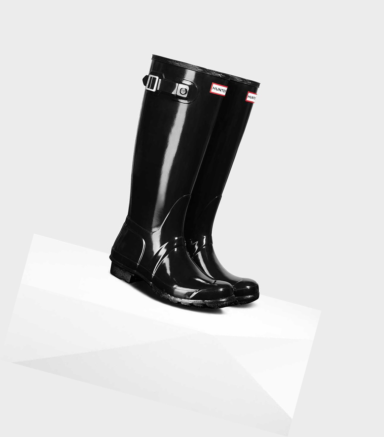 Stivali Alti Donna Hunter Original Gloss Wellington Nere | HLMGOC-354