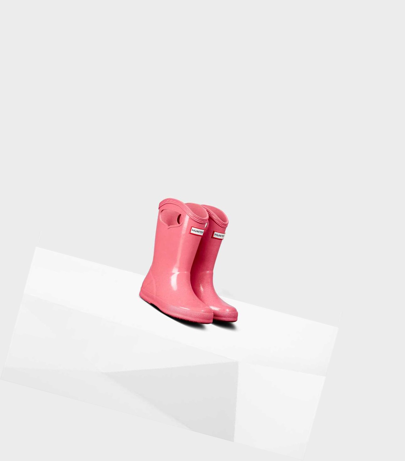 Stivali Corti Bambino Hunter Original First Classiche Grab Handle Gloss Wellington Rosa | EYQIVD-837
