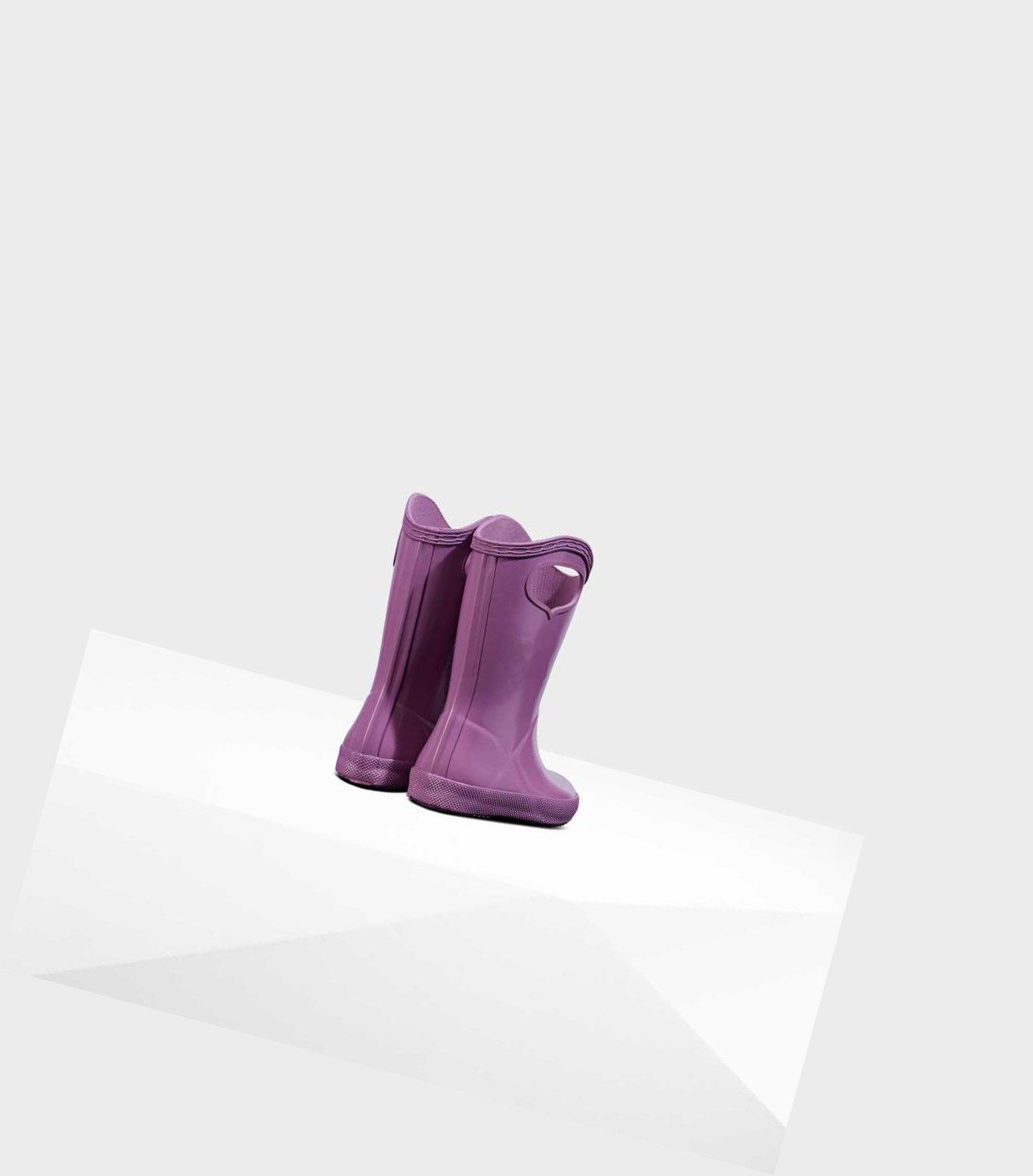 Stivali Corti Bambino Hunter Original First Classiche Grab Handle Gloss Wellington Rosa | TDBGPA-470