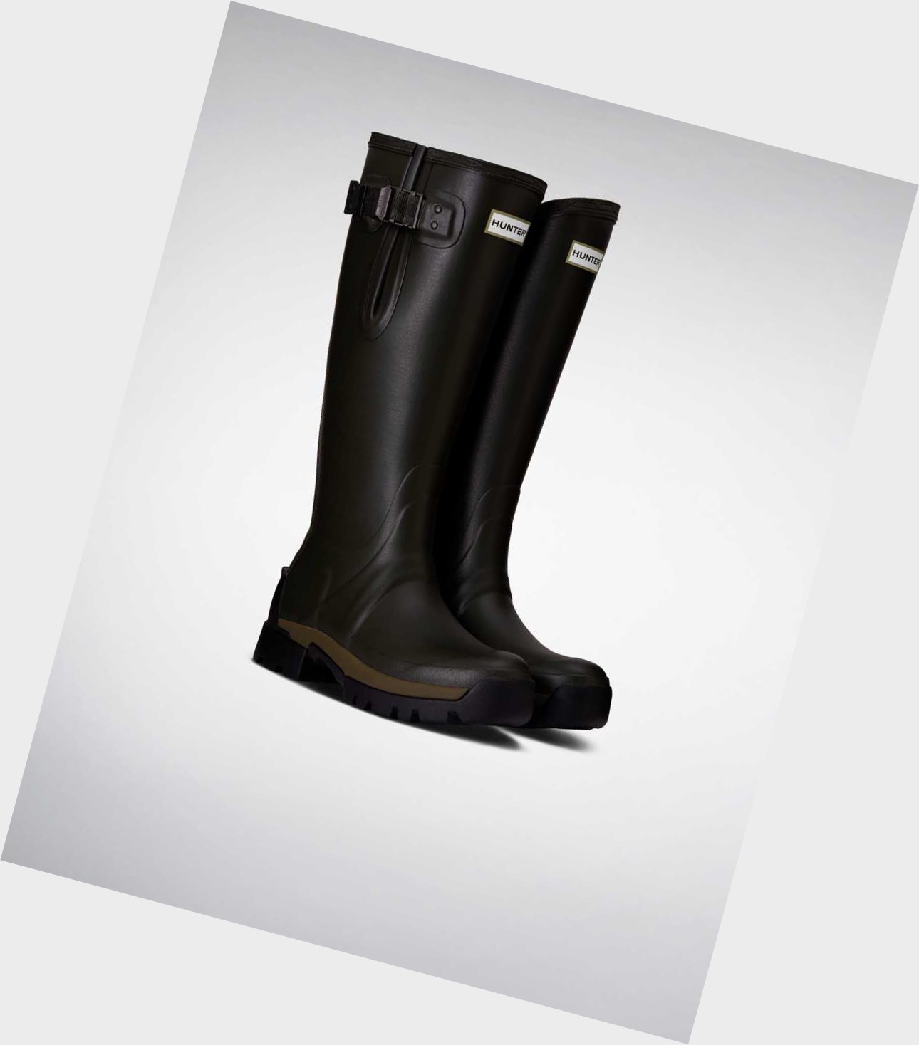 Stivali Corti Donna Hunter Balmoral Side 3mm Neoprene Corta Wellington Adjustable Verdi | JGPYIH-208