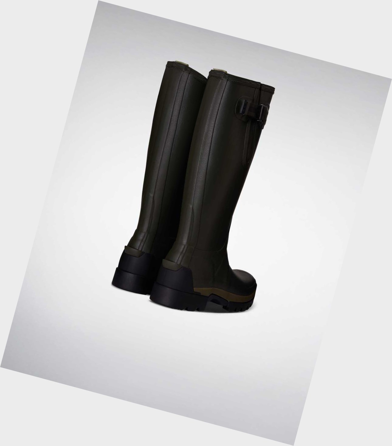 Stivali Corti Donna Hunter Balmoral Side 3mm Neoprene Corta Wellington Adjustable Verdi | JGPYIH-208