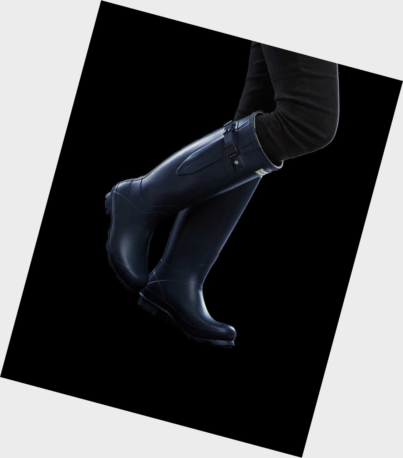 Stivali Corti Donna Hunter Norris Field Side Corta Wellington Adjustable Blu Marino | SKUJLN-980