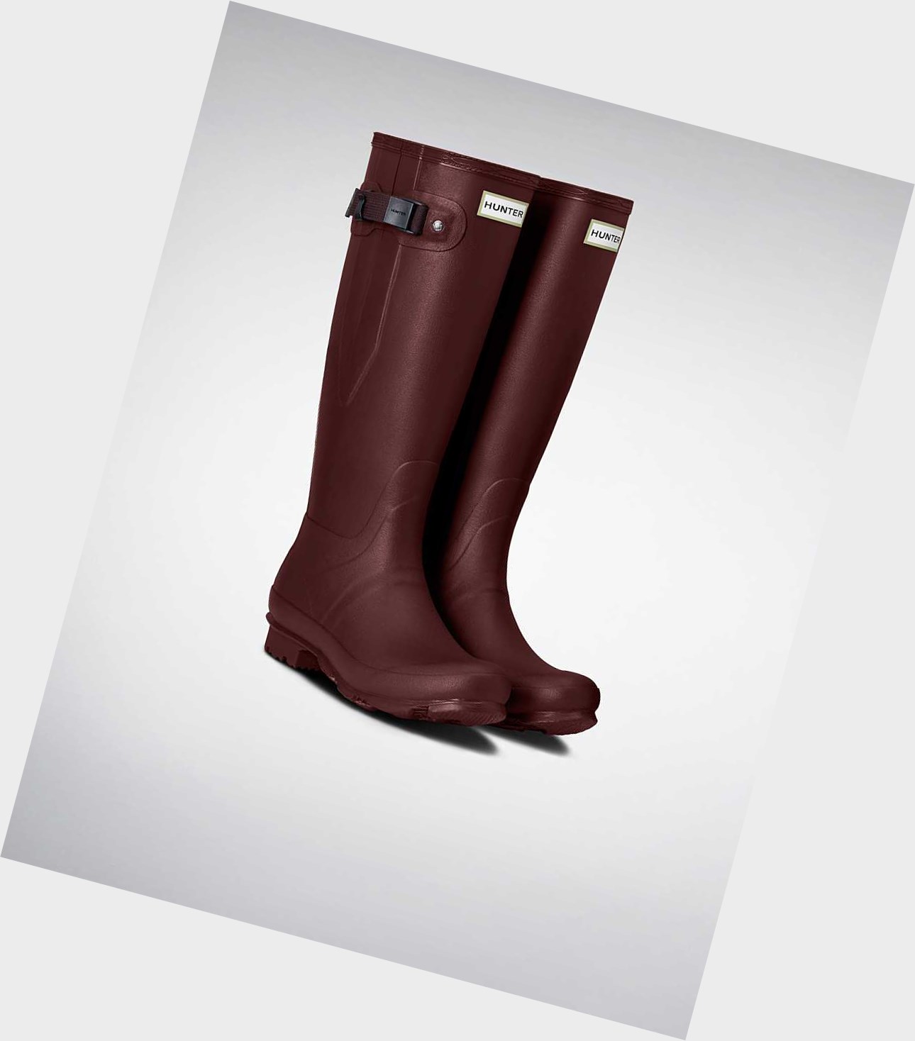 Stivali Corti Donna Hunter Norris Field Side Corta Wellington Adjustable Bordeaux | TKJPYV-086