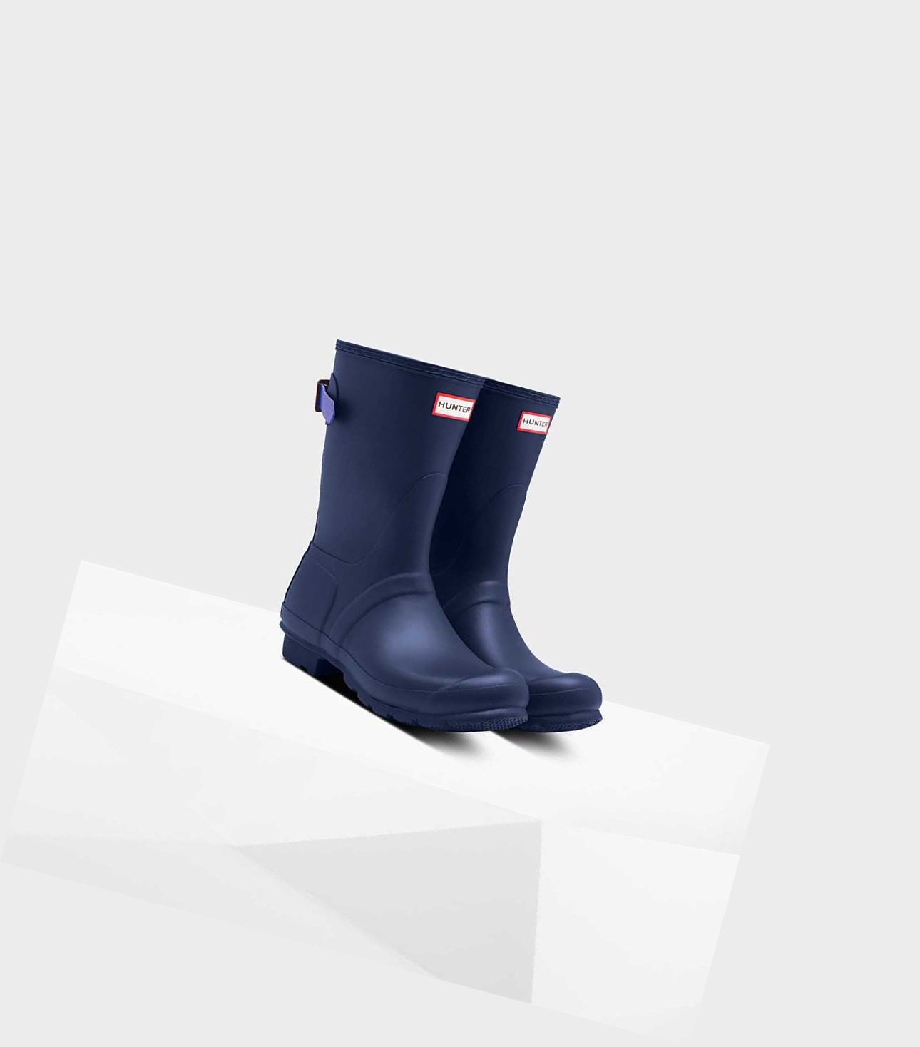 Stivali Corti Donna Hunter Original Corta Back Wellington Adjustable Blu | TQEOHL-607