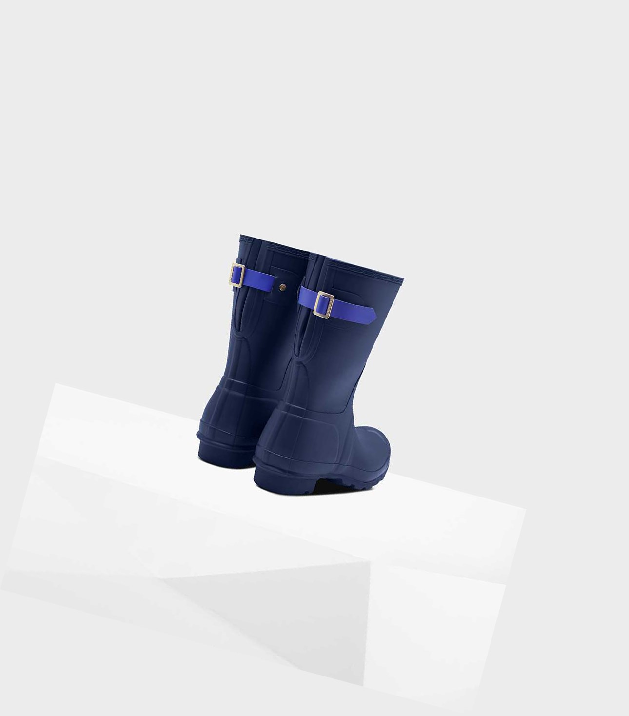 Stivali Corti Donna Hunter Original Corta Back Wellington Adjustable Blu | TQEOHL-607
