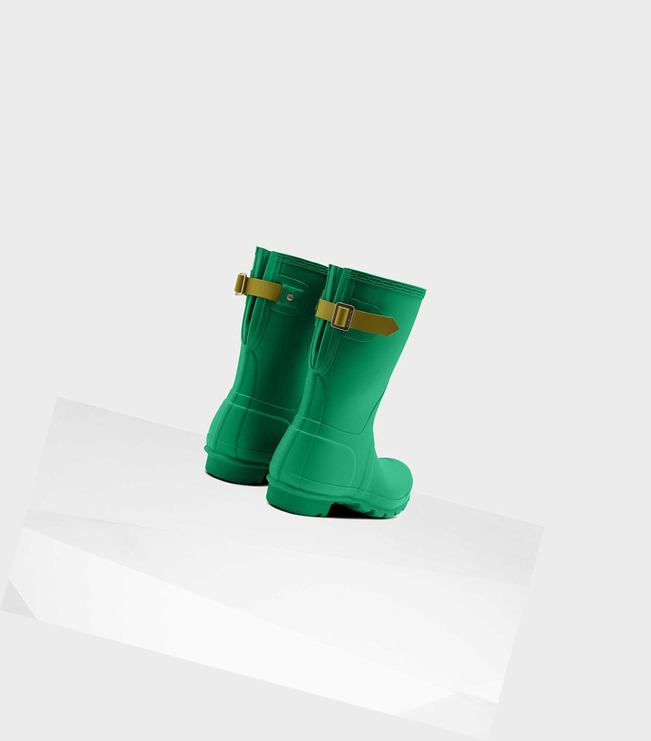 Stivali Corti Donna Hunter Original Corta Back Wellington Adjustable Verdi | UKBDMR-952