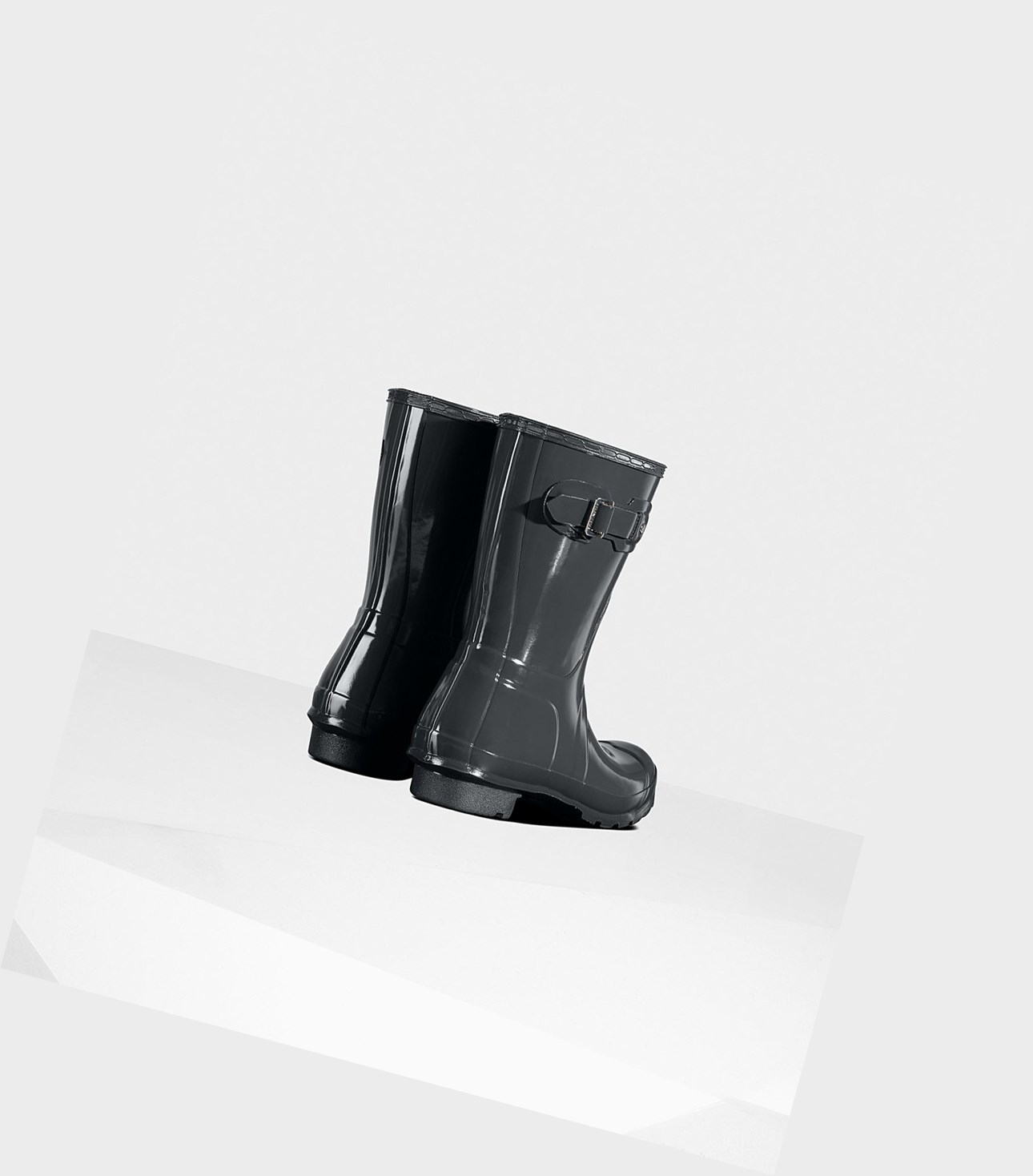 Stivali Corti Donna Hunter Original Gloss Grigie | FUZXOT-570