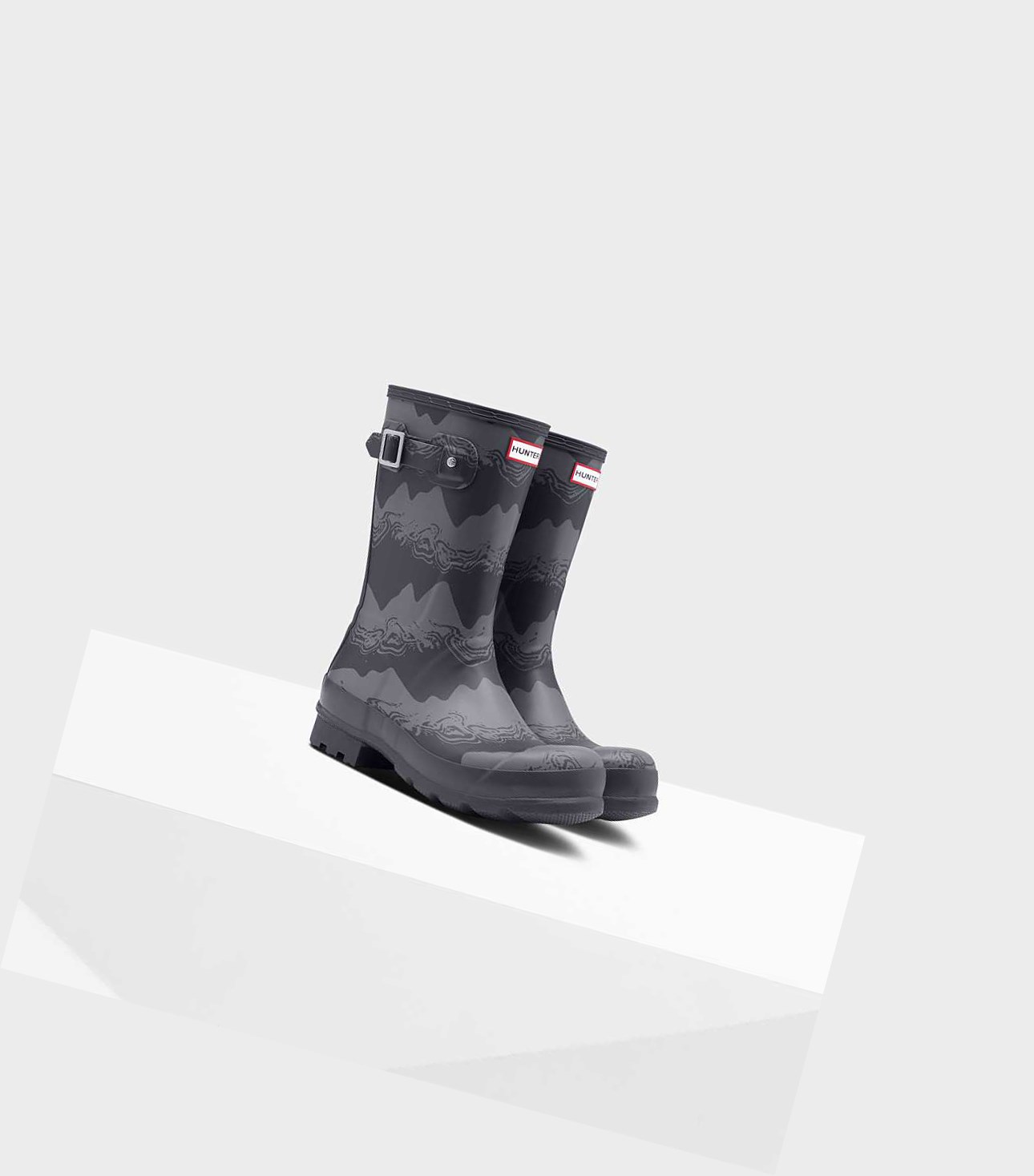 Stivali Corti Uomo Hunter Original Storm Stripe Wellington Grigie | ETVPDN-463